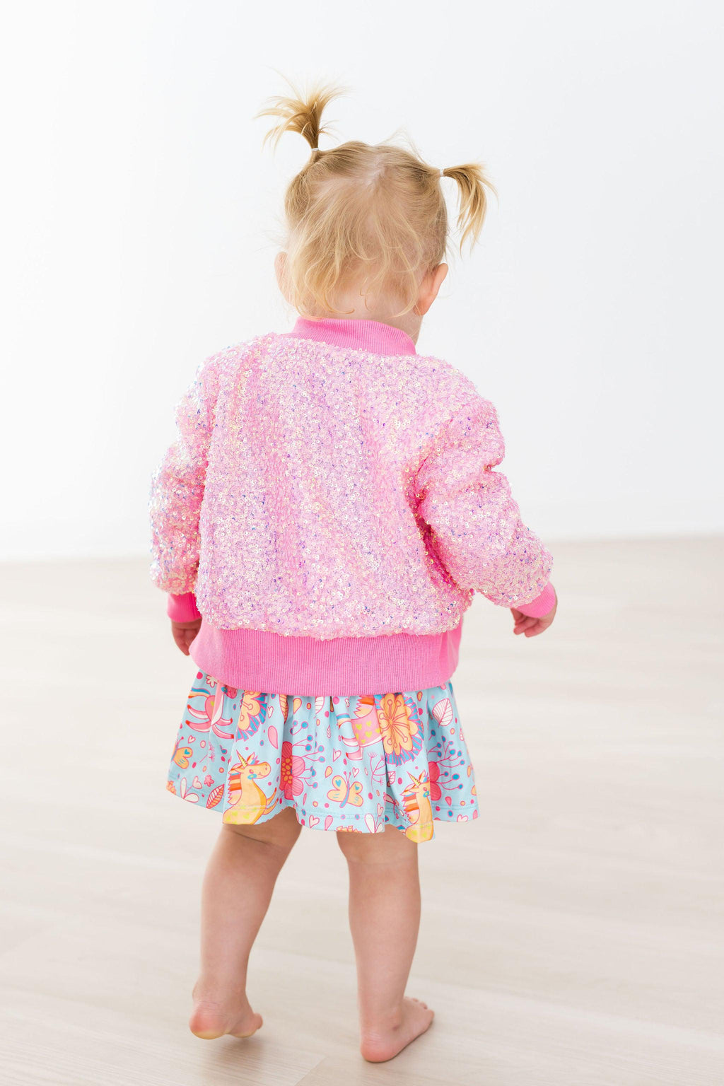 Mila & Rose ® Bubblegum Pink Sequin Jacket — detail close-up