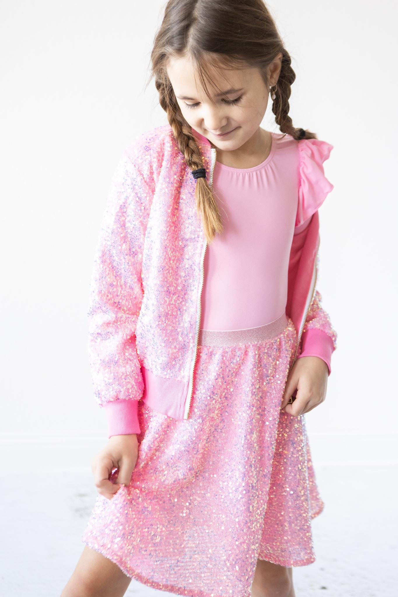 Mila & Rose ® Bubblegum Pink Sequin Jacket — lifestyle context