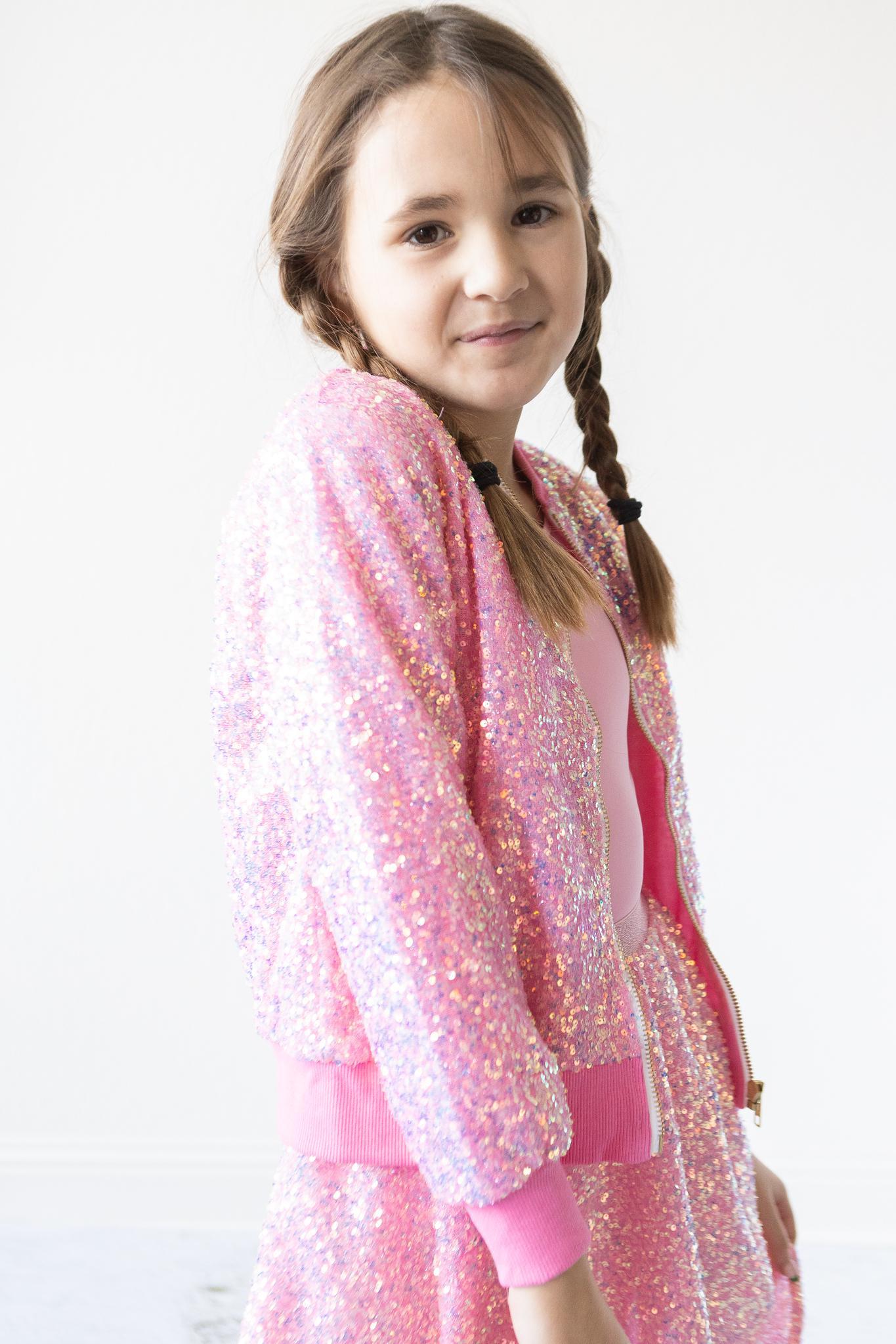 Mila & Rose ® Bubblegum Pink Sequin Jacket — main product shot