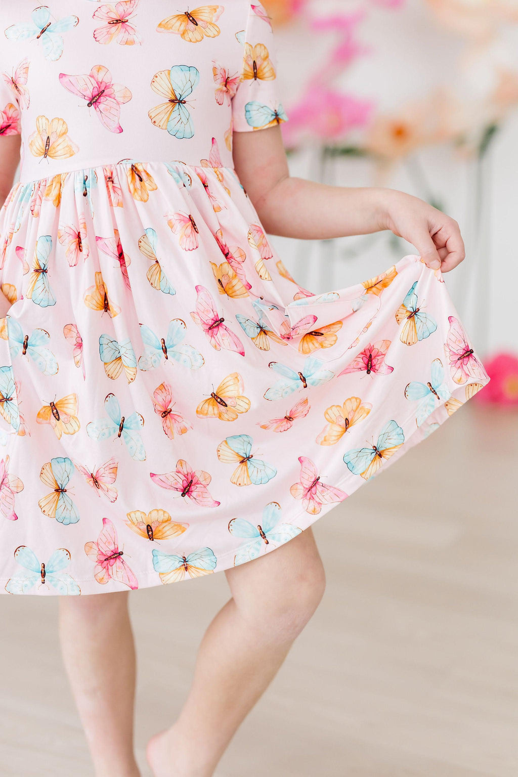 Mila & Rose ® Butterfly Kisses S/S Pocket Twirl Dress — detail close-up