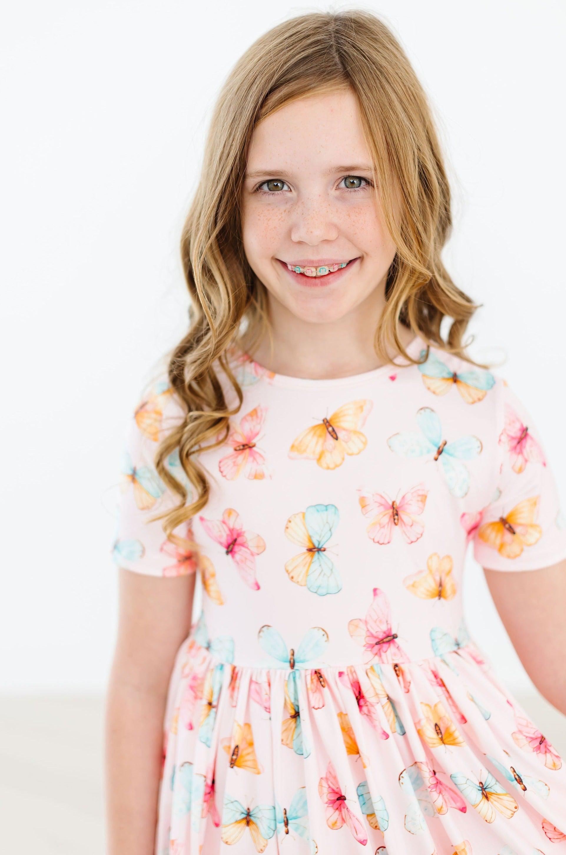 Mila & Rose ® Butterfly Kisses S/S Pocket Twirl Dress — side view