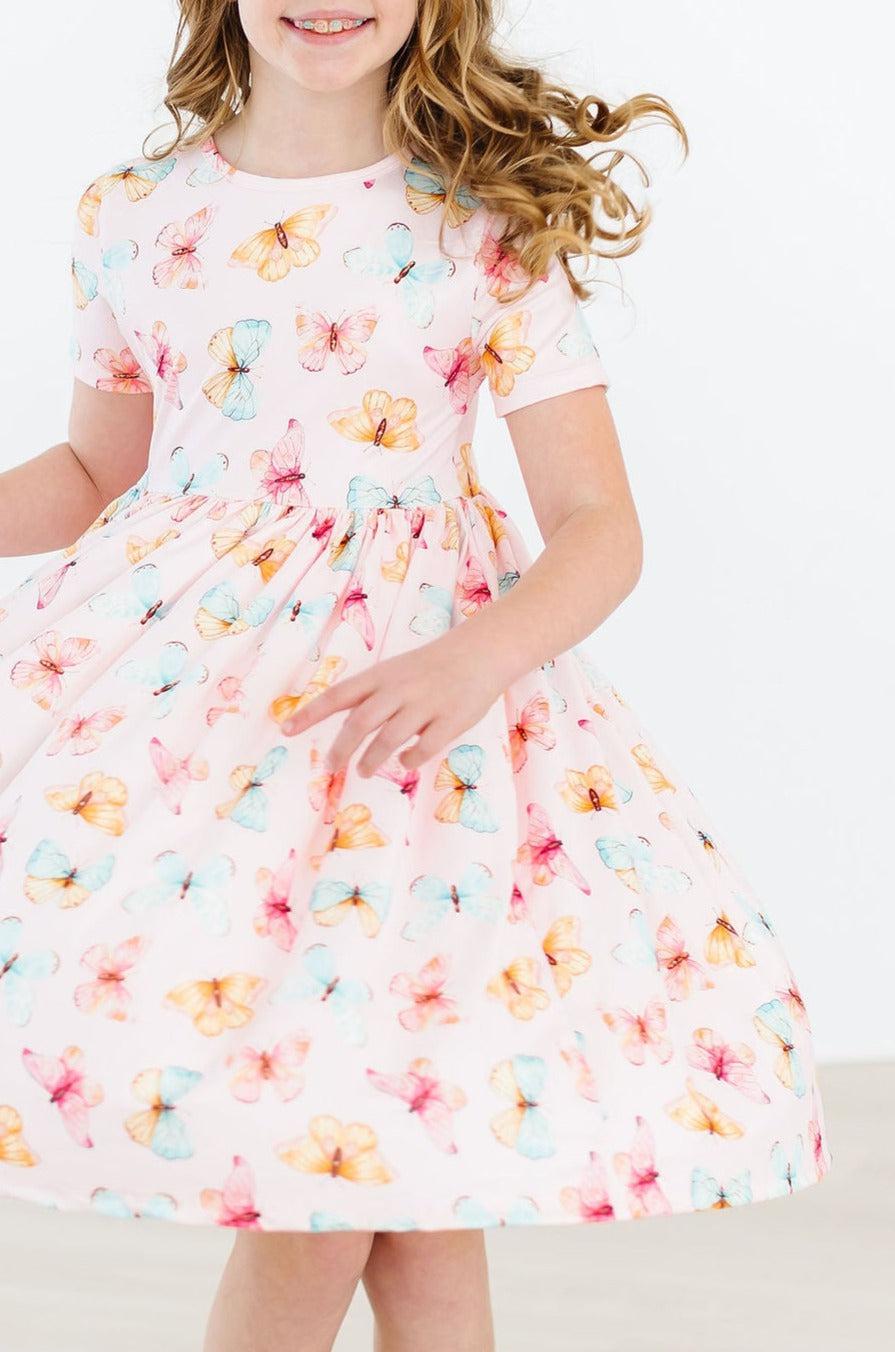 Mila & Rose ® Butterfly Kisses S/S Pocket Twirl Dress — back view