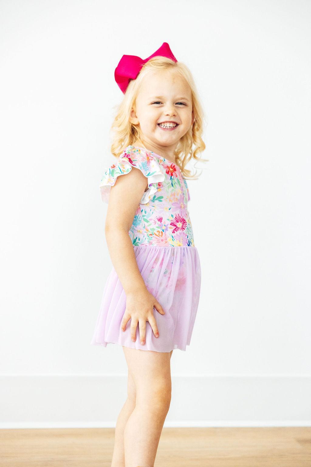 Mila & Rose ® Field of Flowers S/S Twirl Leotard — lifestyle context
