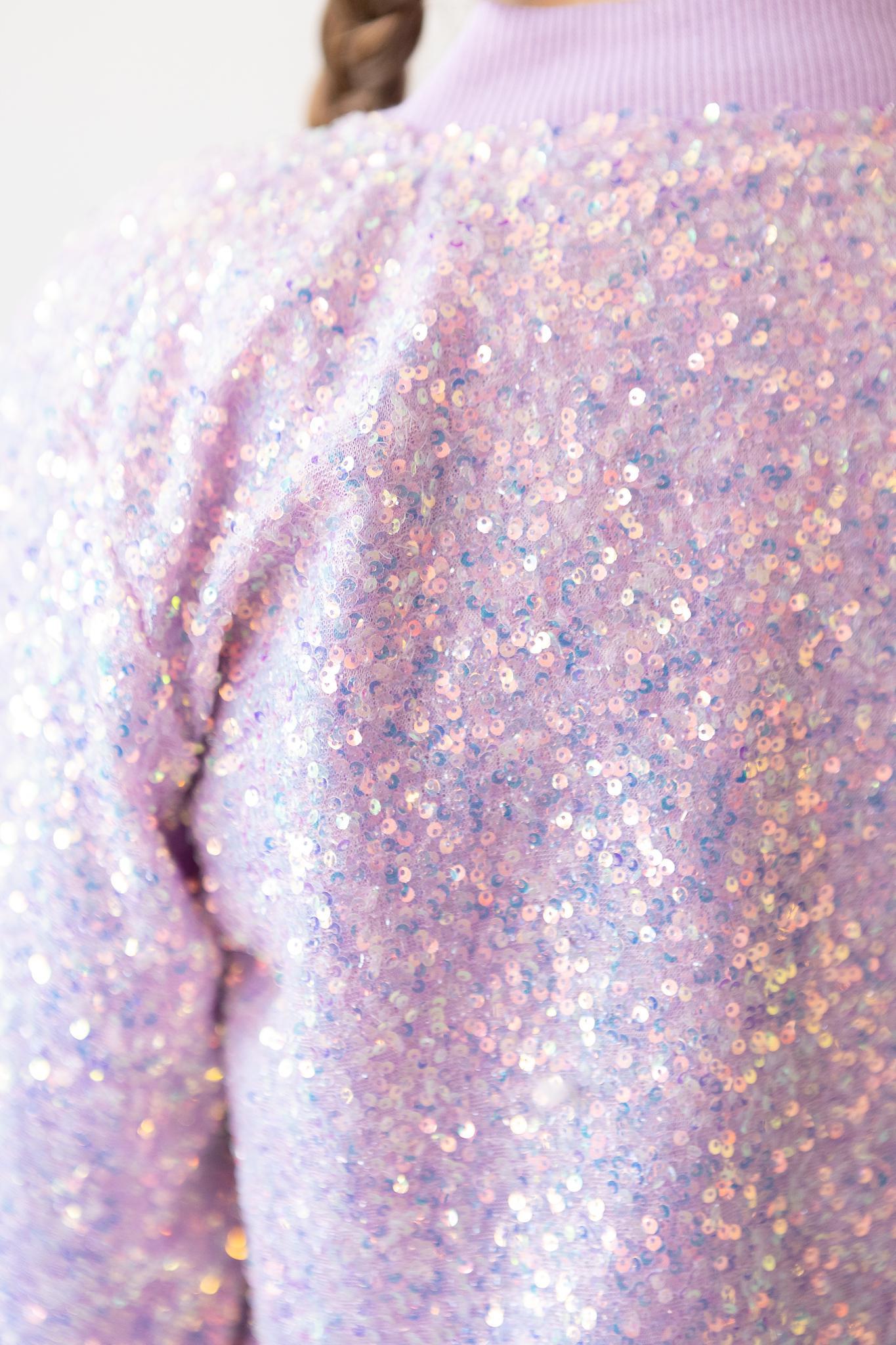 Mila & Rose ® Lavender Sequin Jacket — lifestyle context