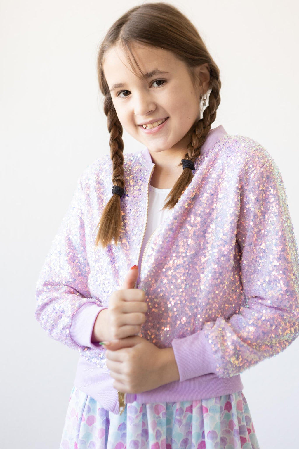 Mila & Rose ® Lavender Sequin Jacket — back view
