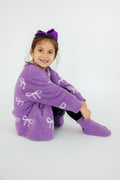 Mila & Rose ® Lilac/Coconut Bow Cozy Cardigan — main product shot