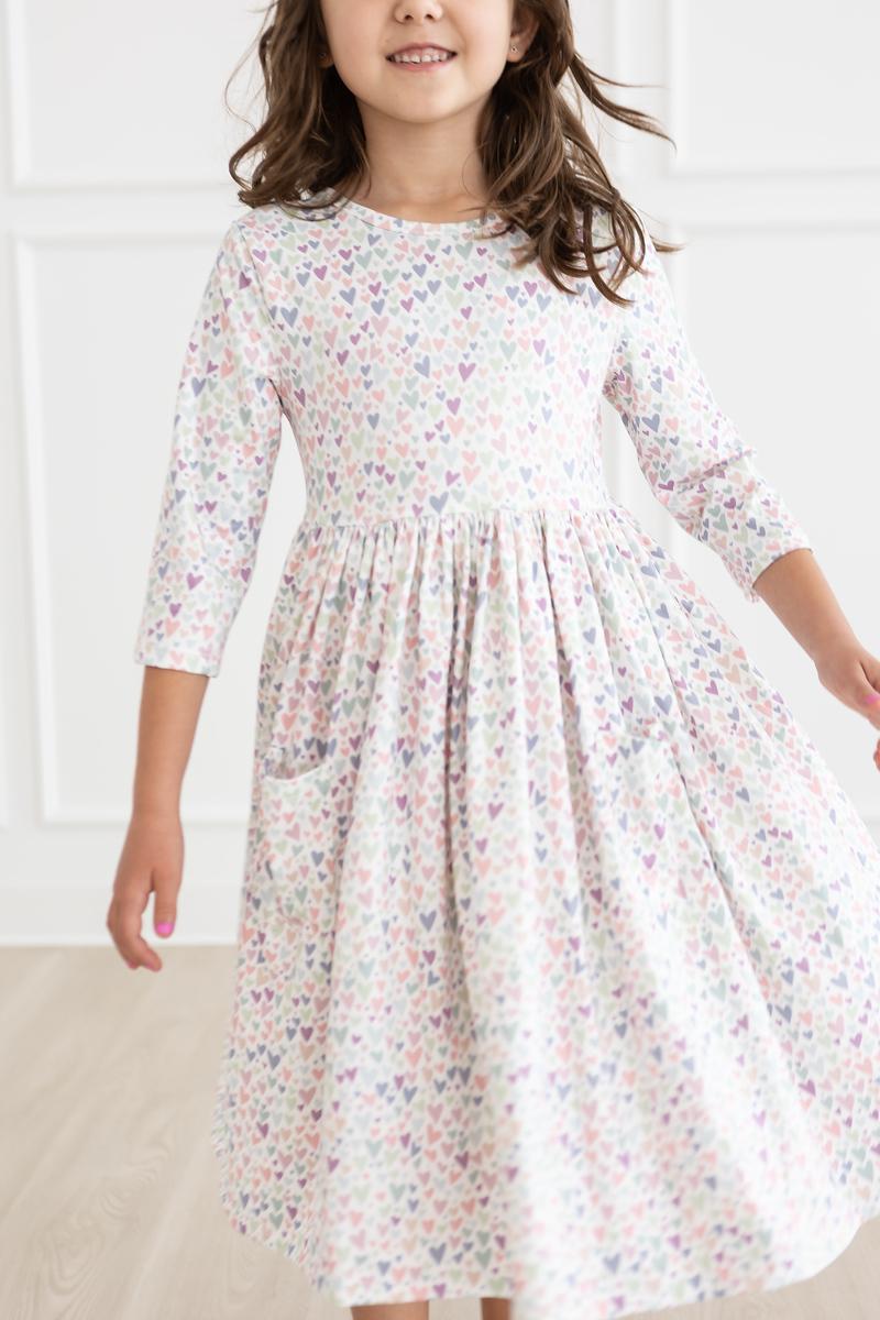 Mila & Rose ® One in a Million 3/4 Sleeve Pocket Twirl Dress — side view