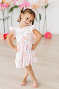 Mila & Rose ® Over the Rainbow Flutter Sleeve Twirl Dress — main product shot