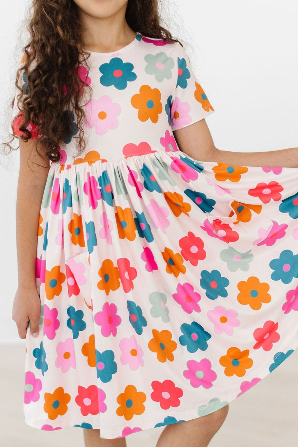 Mila & Rose ® Retro Floral S/S Pocket Twirl Dress — main product shot
