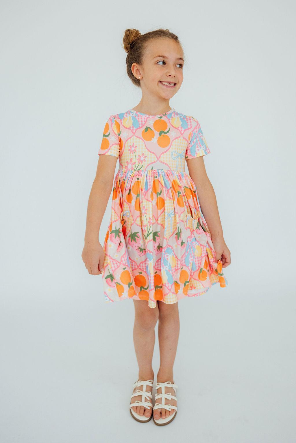 Mila & Rose ® Summer Picnic S/S Pocket Twirl Dress — detail close-up