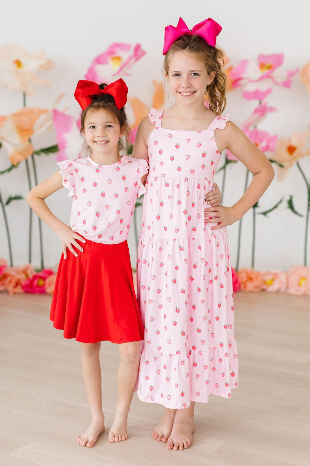 Mila & Rose ® Sweet Strawberries Ruffle Maxi Dress — detail close-up