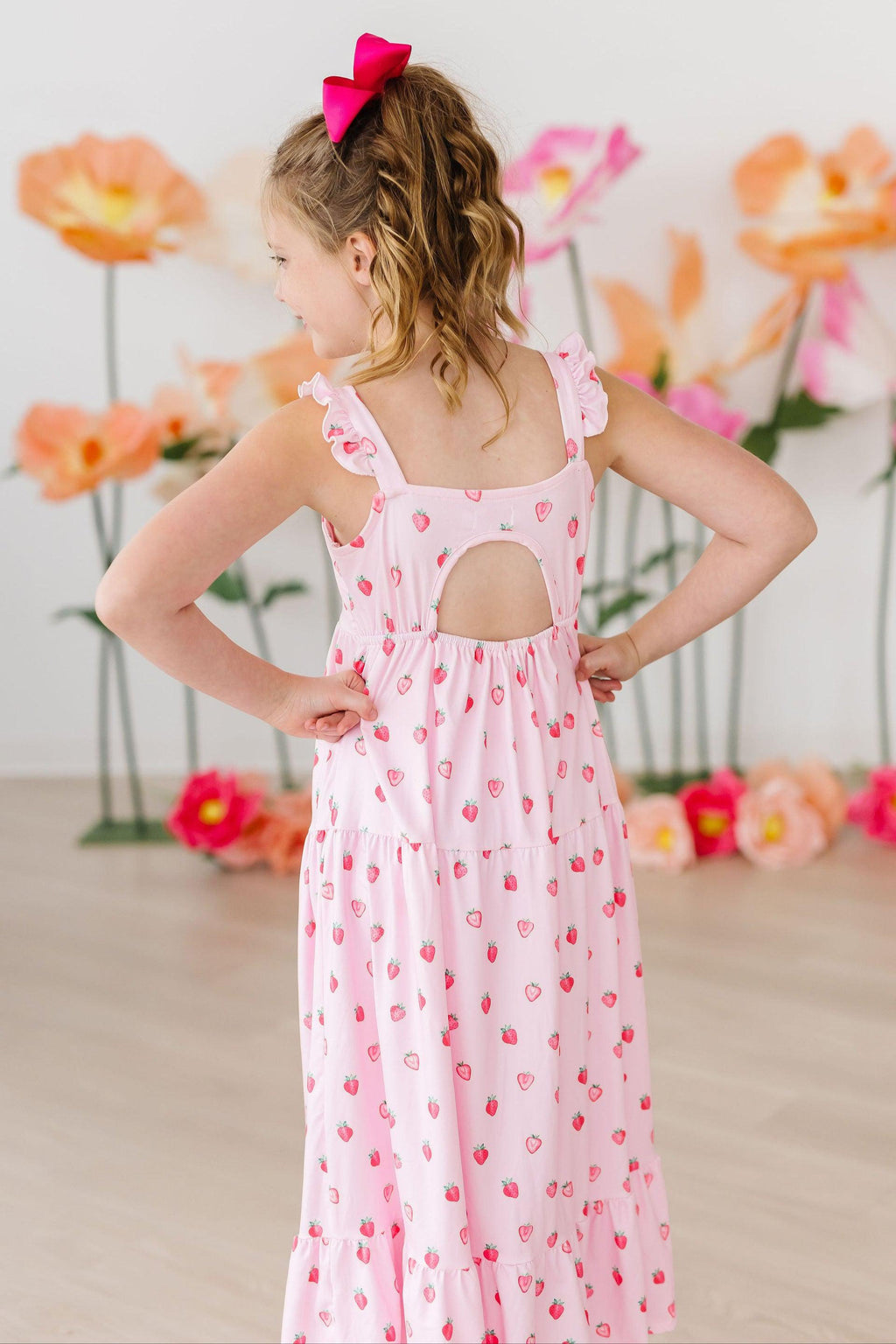 Mila & Rose ® Sweet Strawberries Ruffle Maxi Dress — lifestyle context