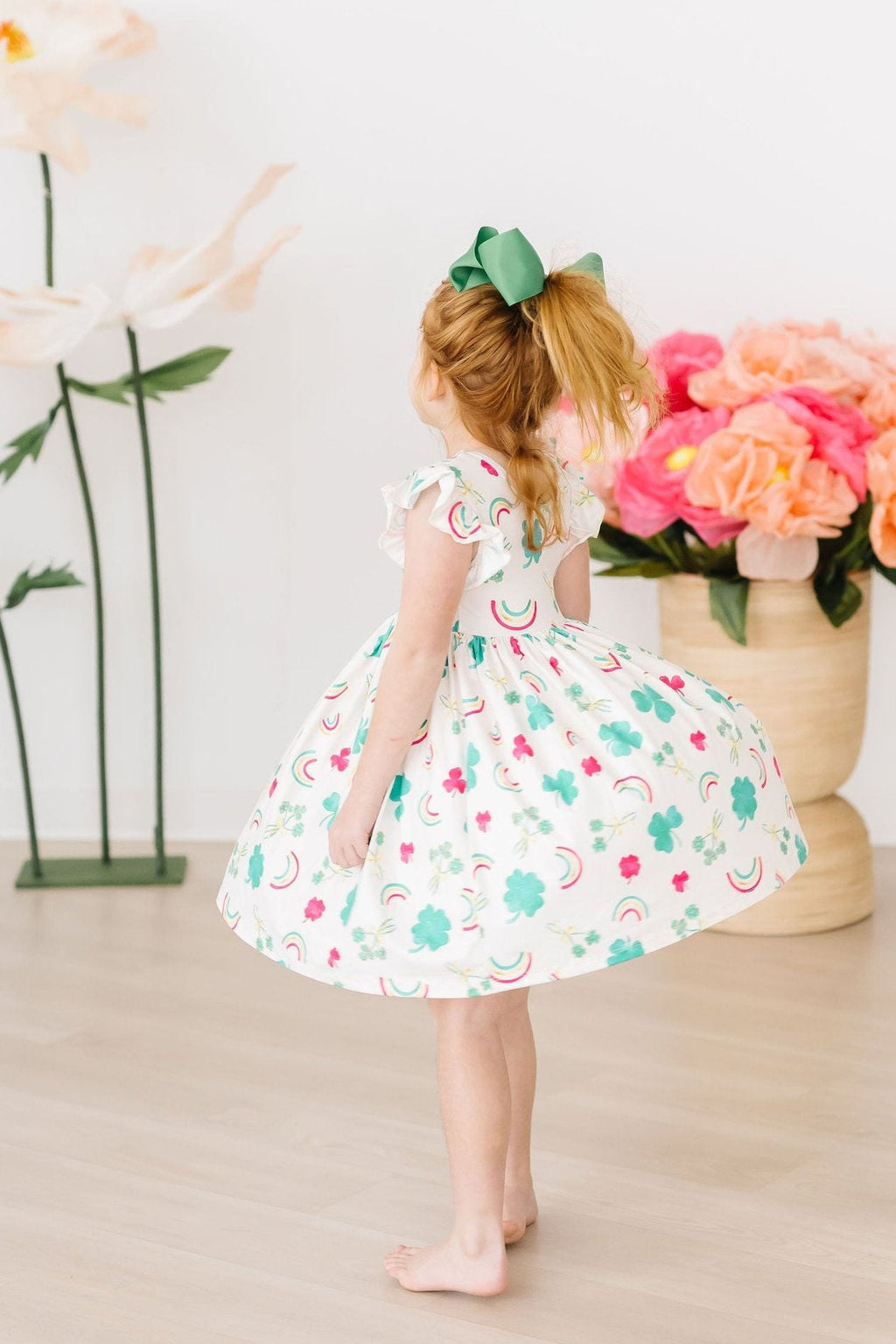 Mila & Rose ® SALE Top of the Mornin' Flutter Sleeve Twirl Dress — lifestyle context