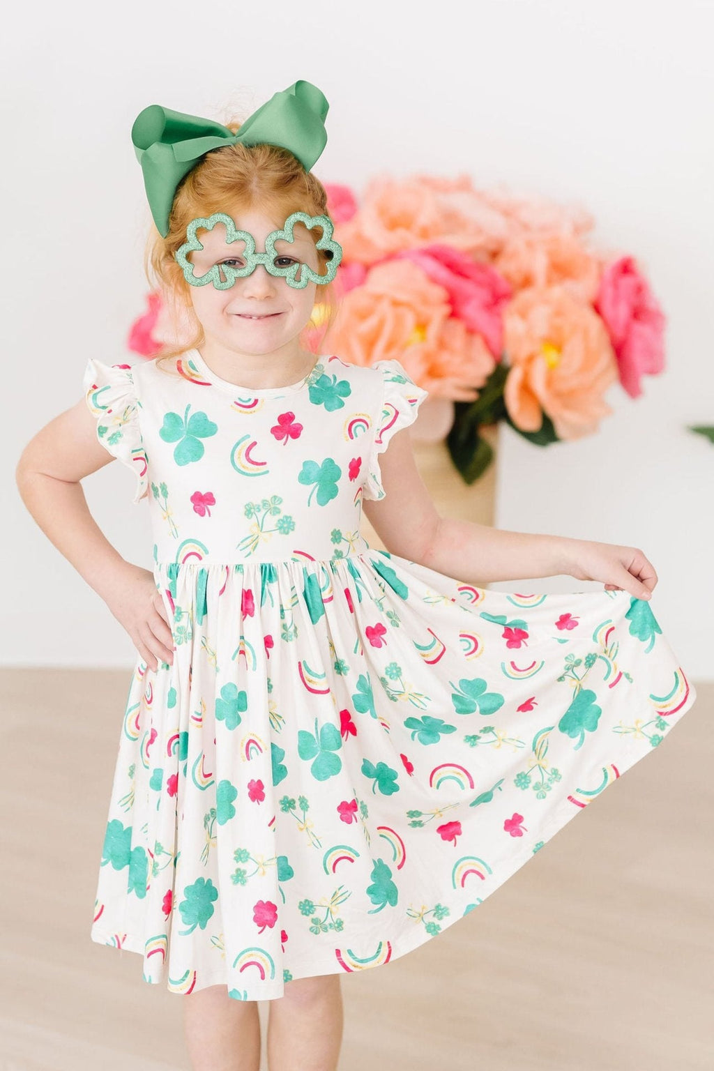 Mila & Rose ® SALE Top of the Mornin' Flutter Sleeve Twirl Dress — main product shot
