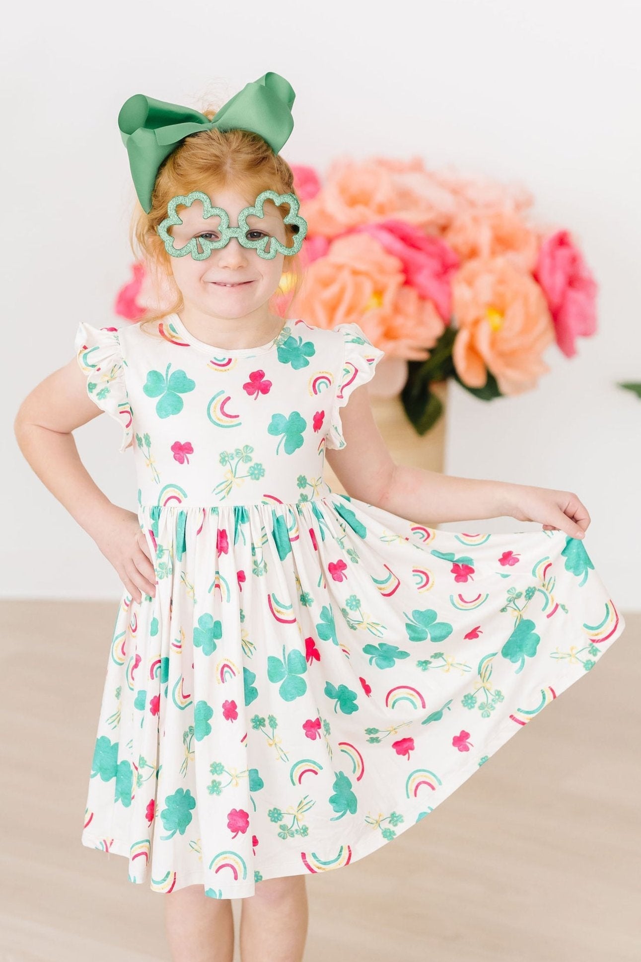 Mila & Rose ® SALE Top of the Mornin' Flutter Sleeve Twirl Dress — main product shot
