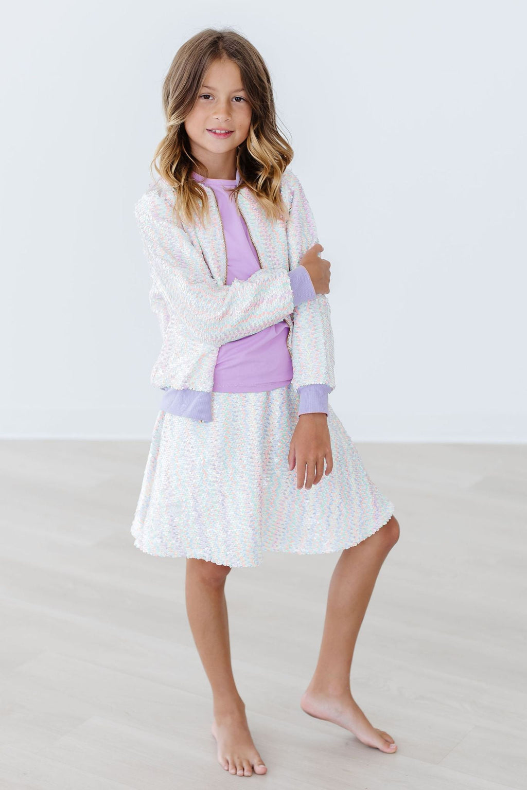 Mila & Rose ® Unicorn Flip Sequin Jacket — detail close-up