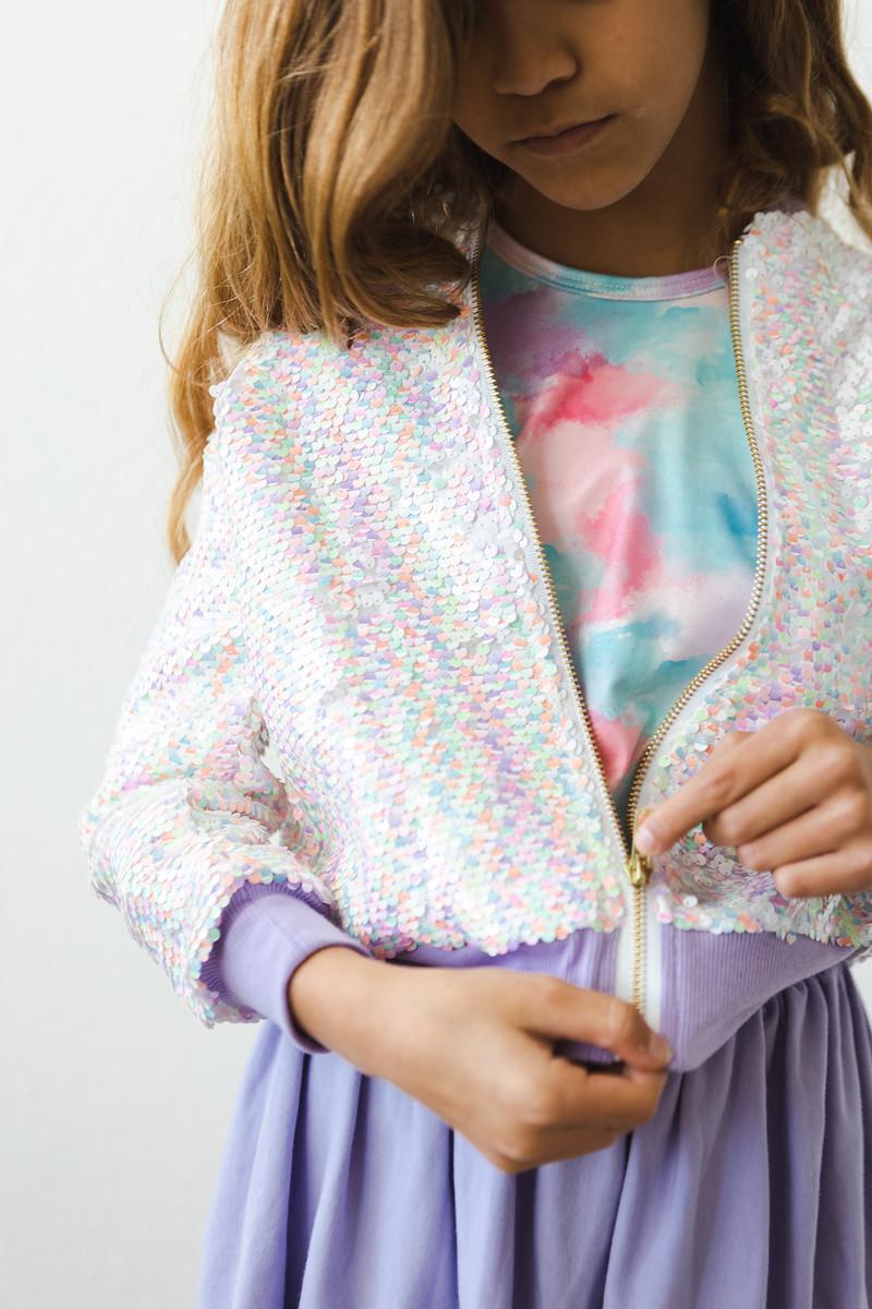 Mila & Rose ® Unicorn Flip Sequin Jacket — lifestyle context