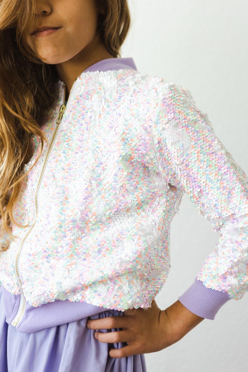 Mila & Rose ® Unicorn Flip Sequin Jacket — back view