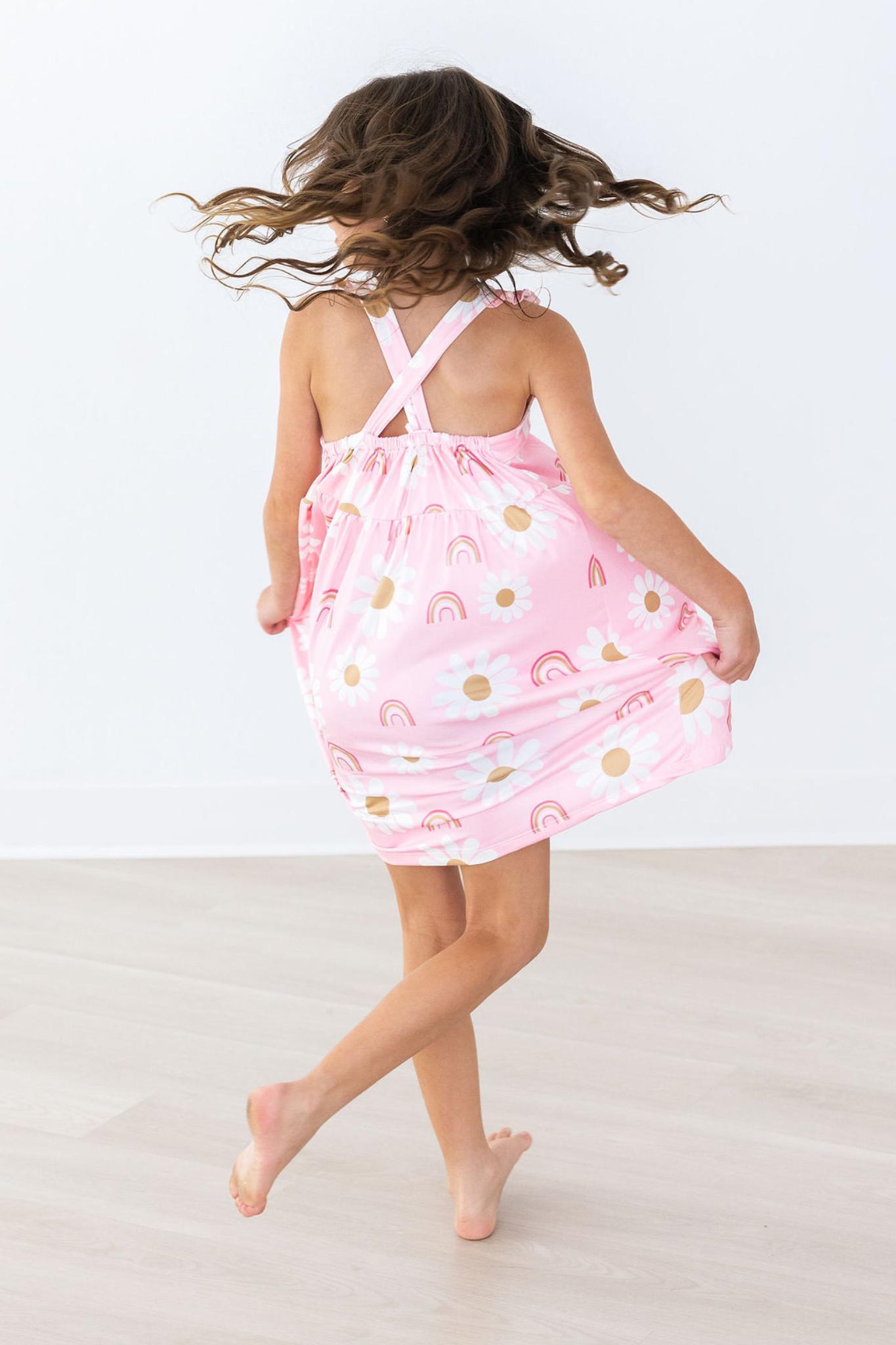 Mila & Rose ® You are My Sunshine Ruffle Cross Back Dress — lifestyle context