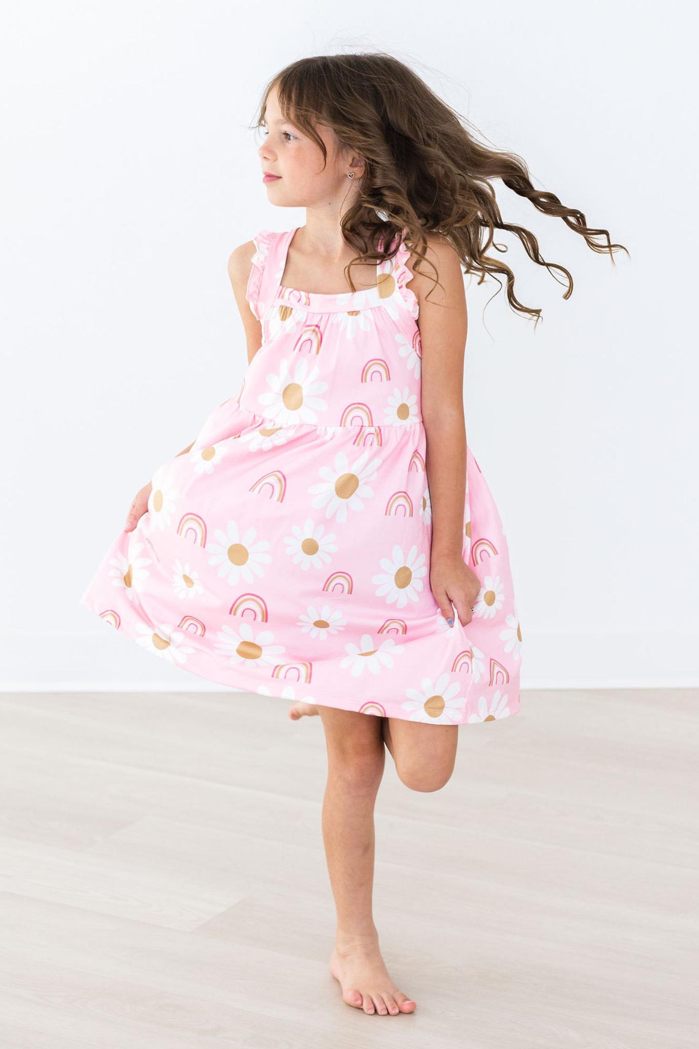 Mila & Rose ® You are My Sunshine Ruffle Cross Back Dress — side view