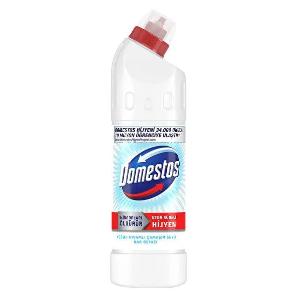 Domestos Snow White: Powerful Liquid Bleach Disinfectant & Stain Remover - Kills 99.9% of Germs, Extra Whitening, Multi-Surface Household Cleaner (25.36 fl oz)