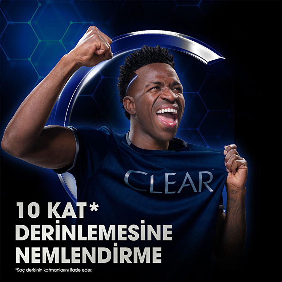 Clear Men Vin’cius Jœnior Anti-Dandruff Shampoo: Ultra Hydro Boost for Men - 10x Deeply Moisturizing, Eucalyptus & Cedarwood, Fight Dry Scalp & Flakes