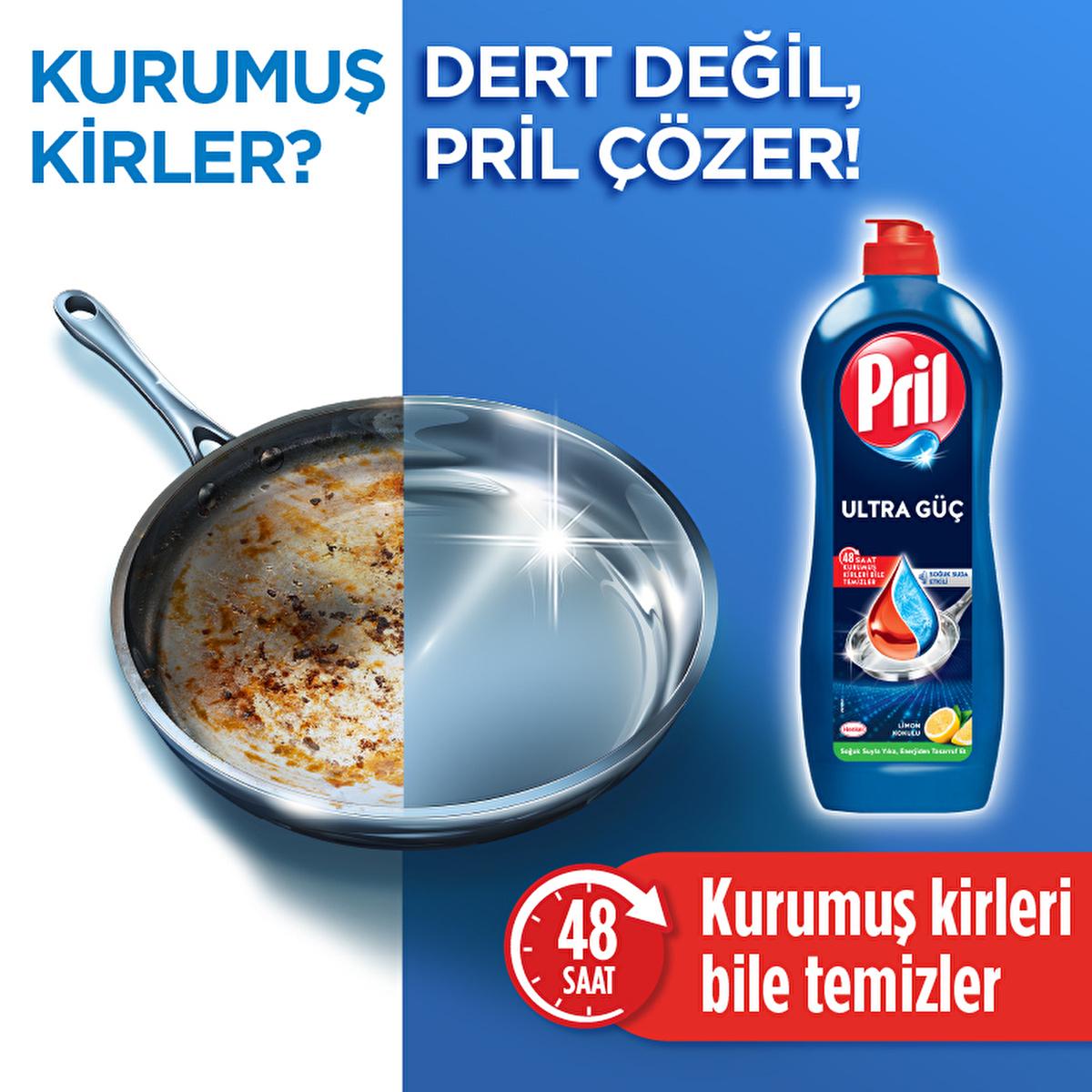 Pril Powerful Dishwashing Liquid - 5+ Effect Formula, Lemon Scented, Effective Grease Remover