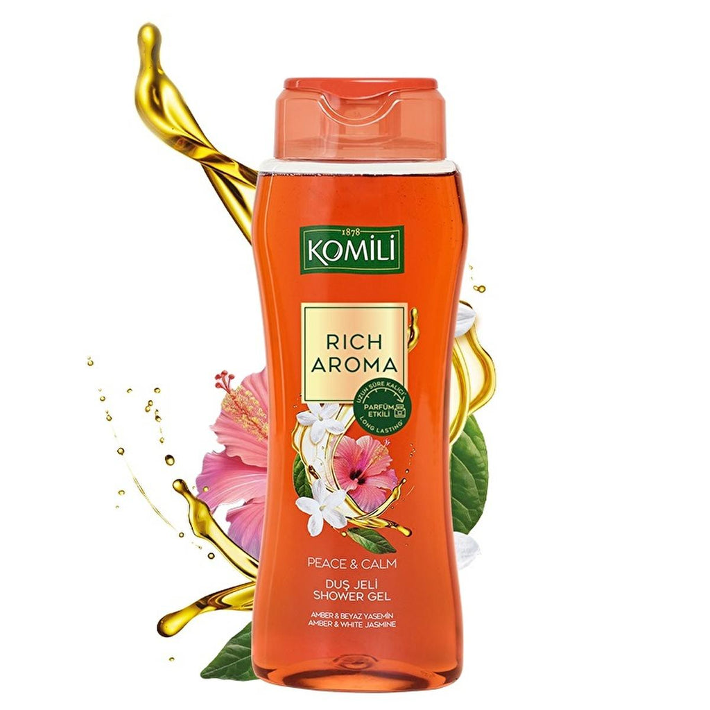Komili Rich Aroma Peace & Calm Shower Gel - Calming, Long-Lasting Fragrance, 16.91 fl oz