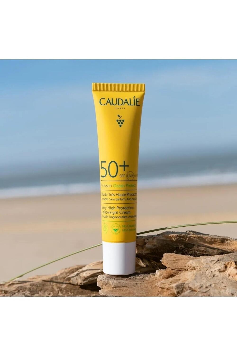 Caudalie Vinosun SPF 50+ Lightweight Fragrance-Free Sunscreen Cream - Vegan, Dermatologically Tested, Natural Ingredients