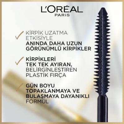 Loreal Paris Telescopic Gold Mascara - Long-Lasting, Volumizing Black Mascara for Lengthening and Separating Lashes
