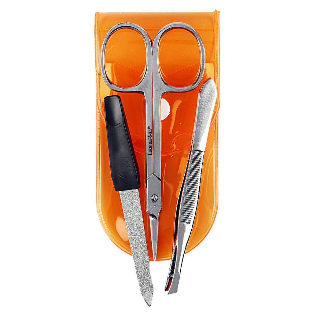 Lionesse Mini Manicure Set with Case - Portable Nail Care Kit for Travel & Home - Includes Scissors, Tweezers, & File