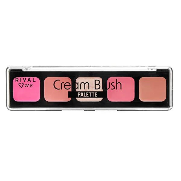Rival Loves Me Vegan Cream Blush Palette: Buildable, Blendable Colors & Radiant Highlighter - Natural Face Makeup