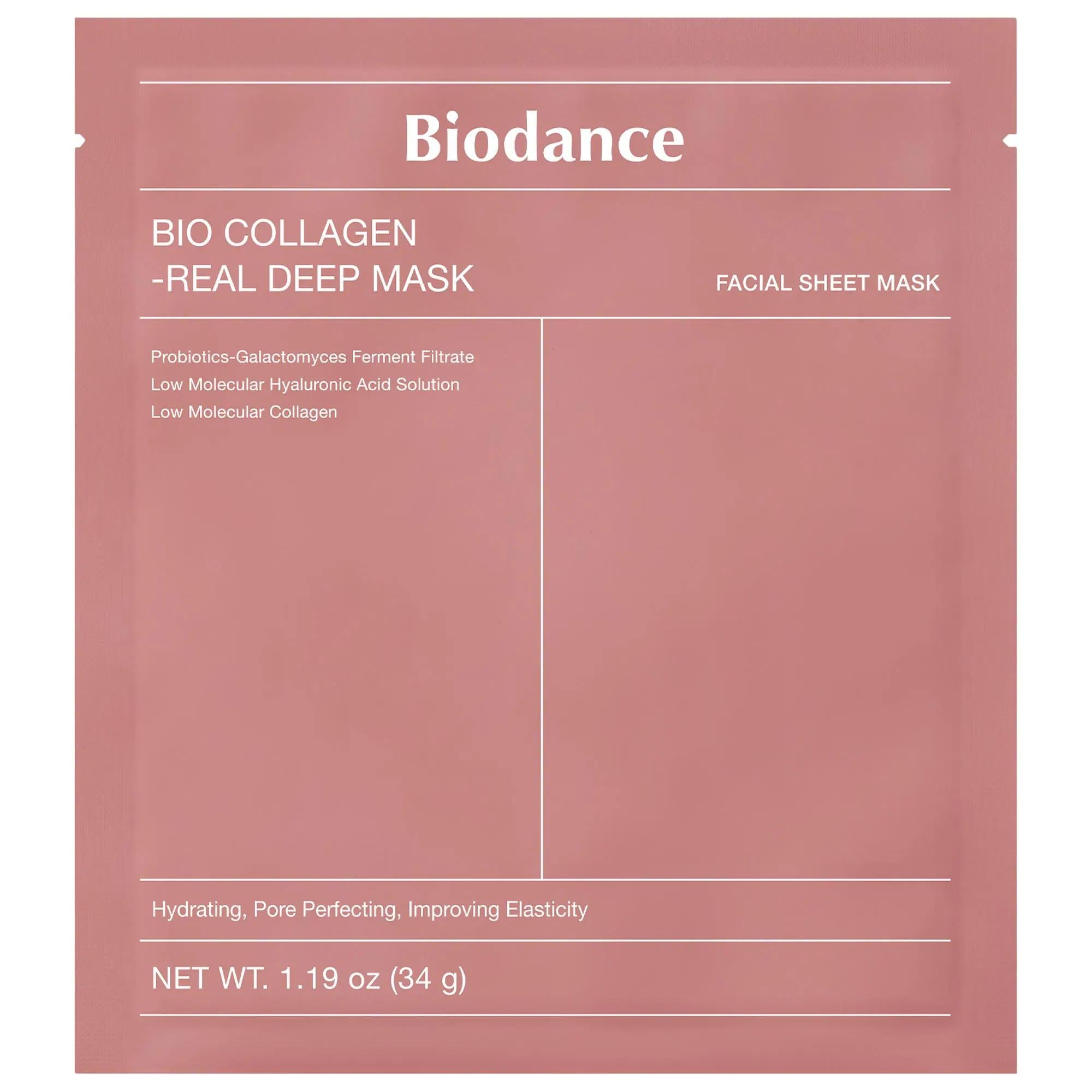 Bio Collagen Real Deep Mask for Pore Minimizing & Firming Care - Collagen Facial Mask for Enhanced Skin Elasticity & Hydration