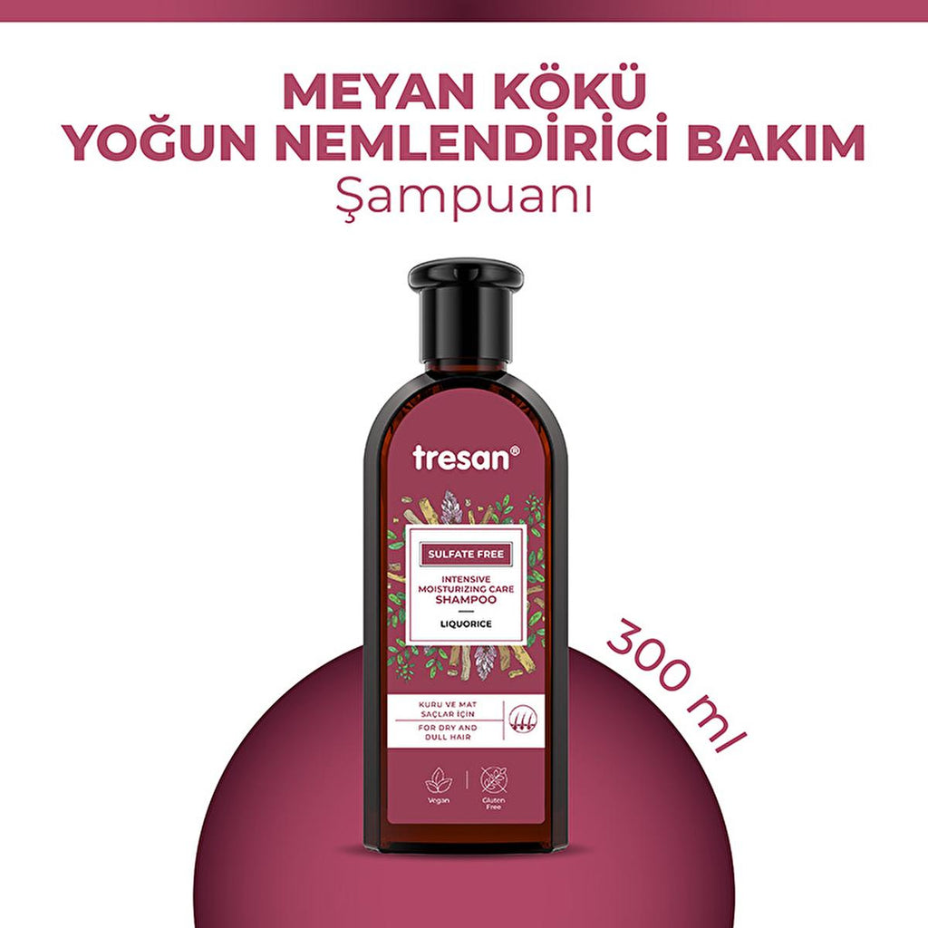 Tresan Sulfate-Free Shampoo with Licorice Root Extract - Moisturizing, Gentle, Natural Hair Care - 10.14 fl oz