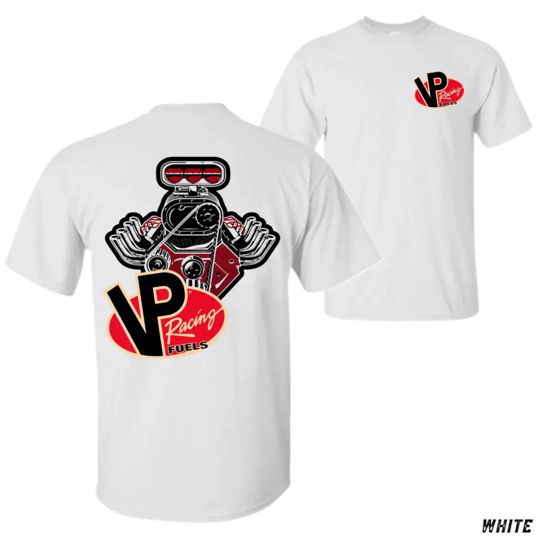 Pasimax VP Racing Fuels V8 Engine Graphic Tee — main product shot