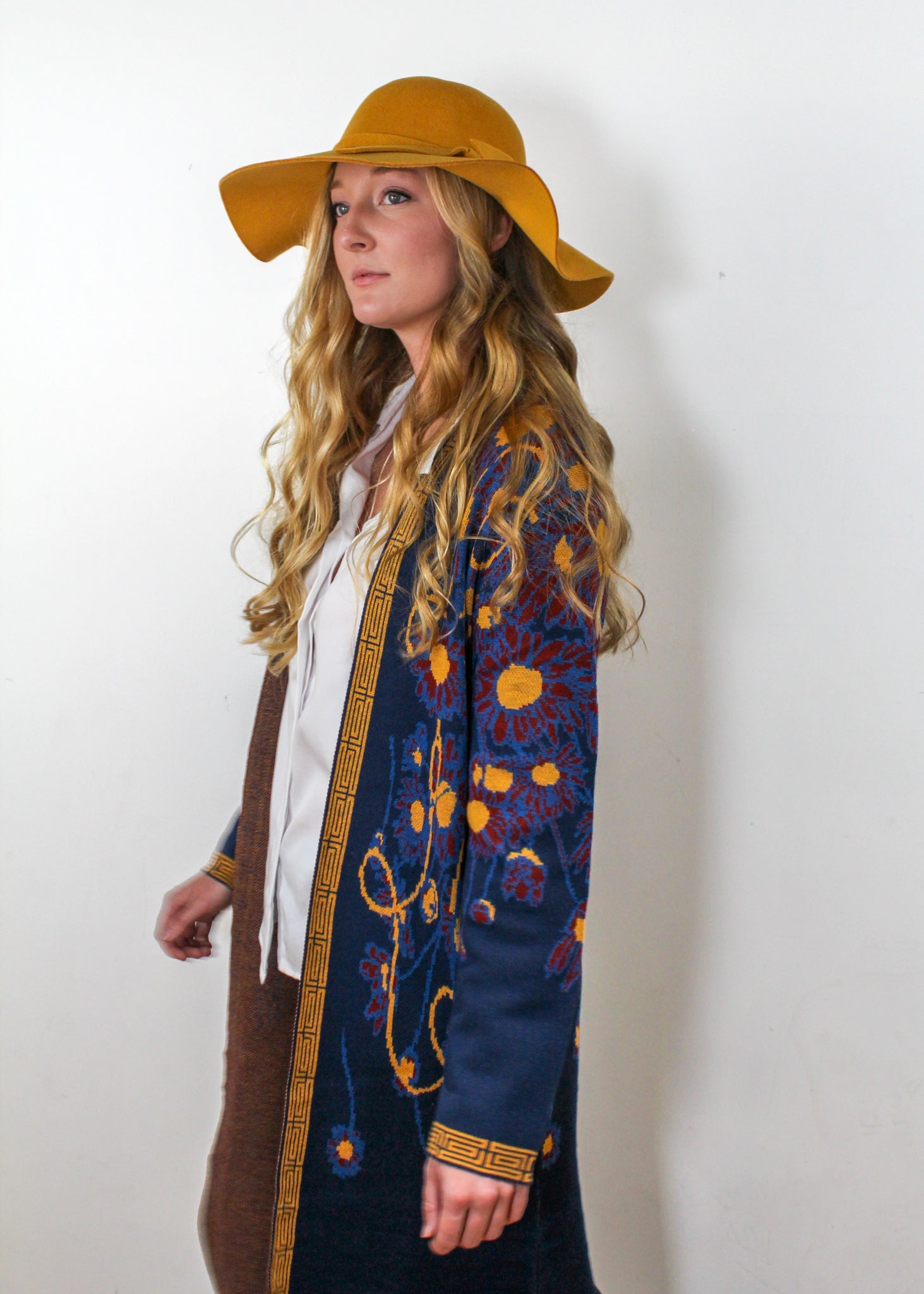 KADOU BOUTIQUE Multi Color Long Cardigan — back view