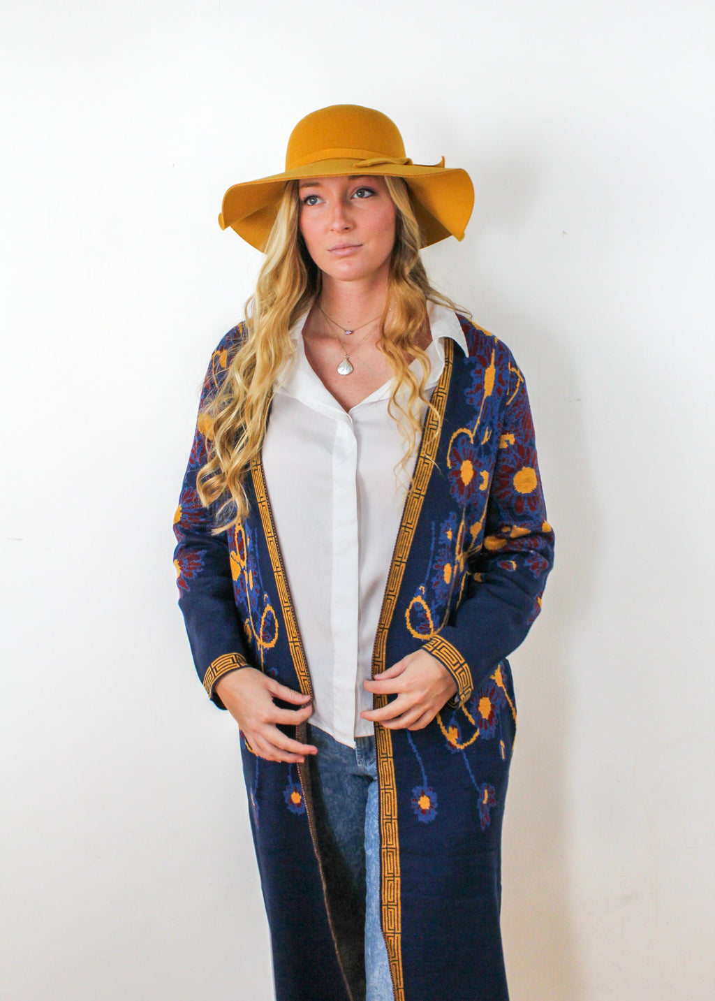 KADOU BOUTIQUE Multi Color Long Cardigan — alternative angle