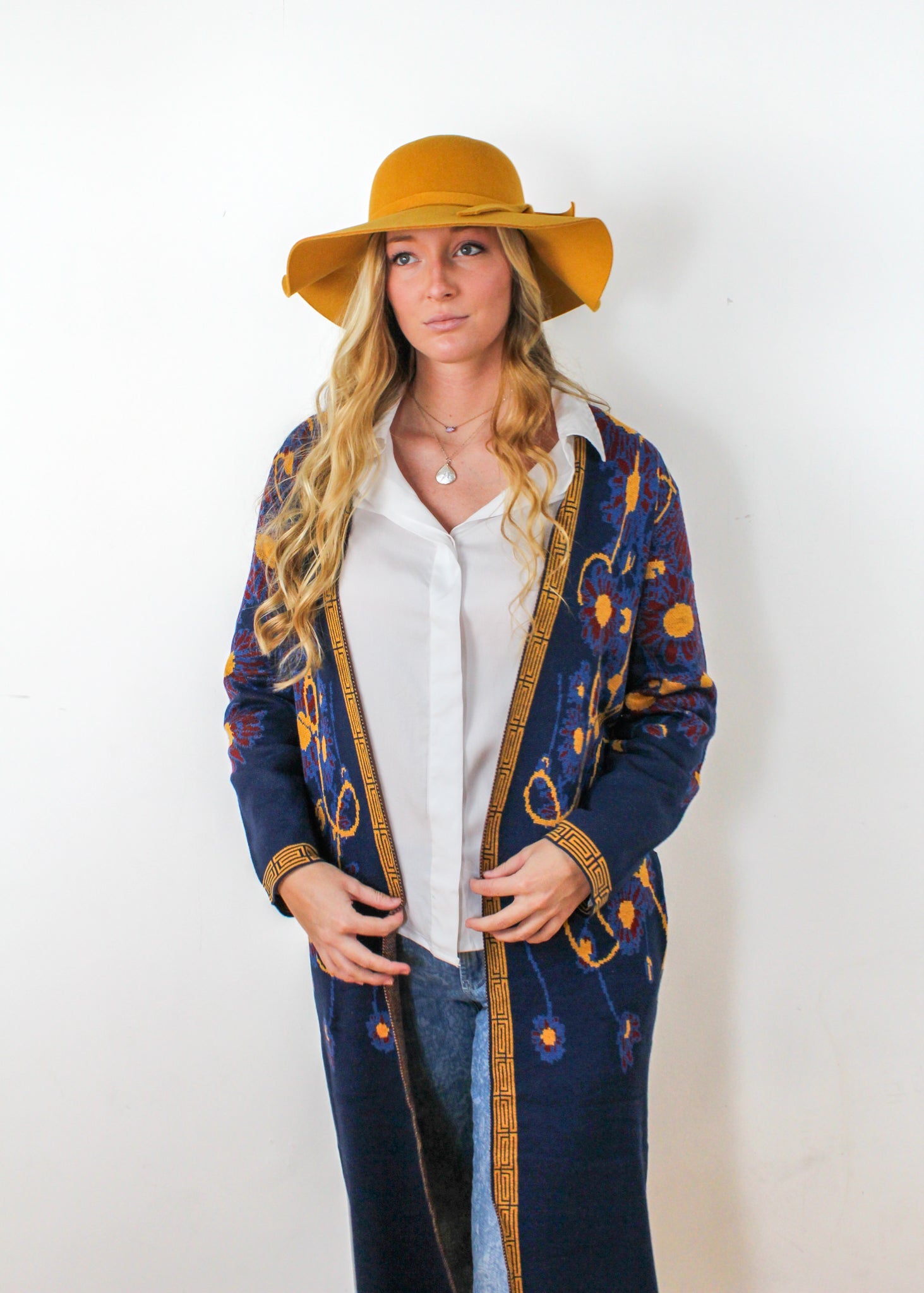 KADOU BOUTIQUE Multi Color Long Cardigan — alternative angle
