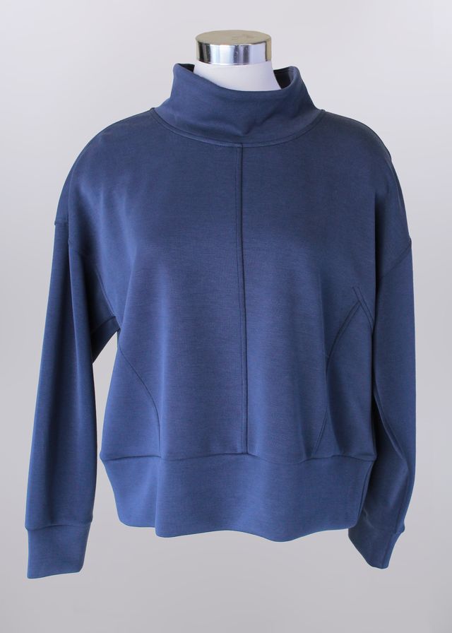KADOU BOUTIQUE Oversized Mock Neck Sweatshirt — main product shot