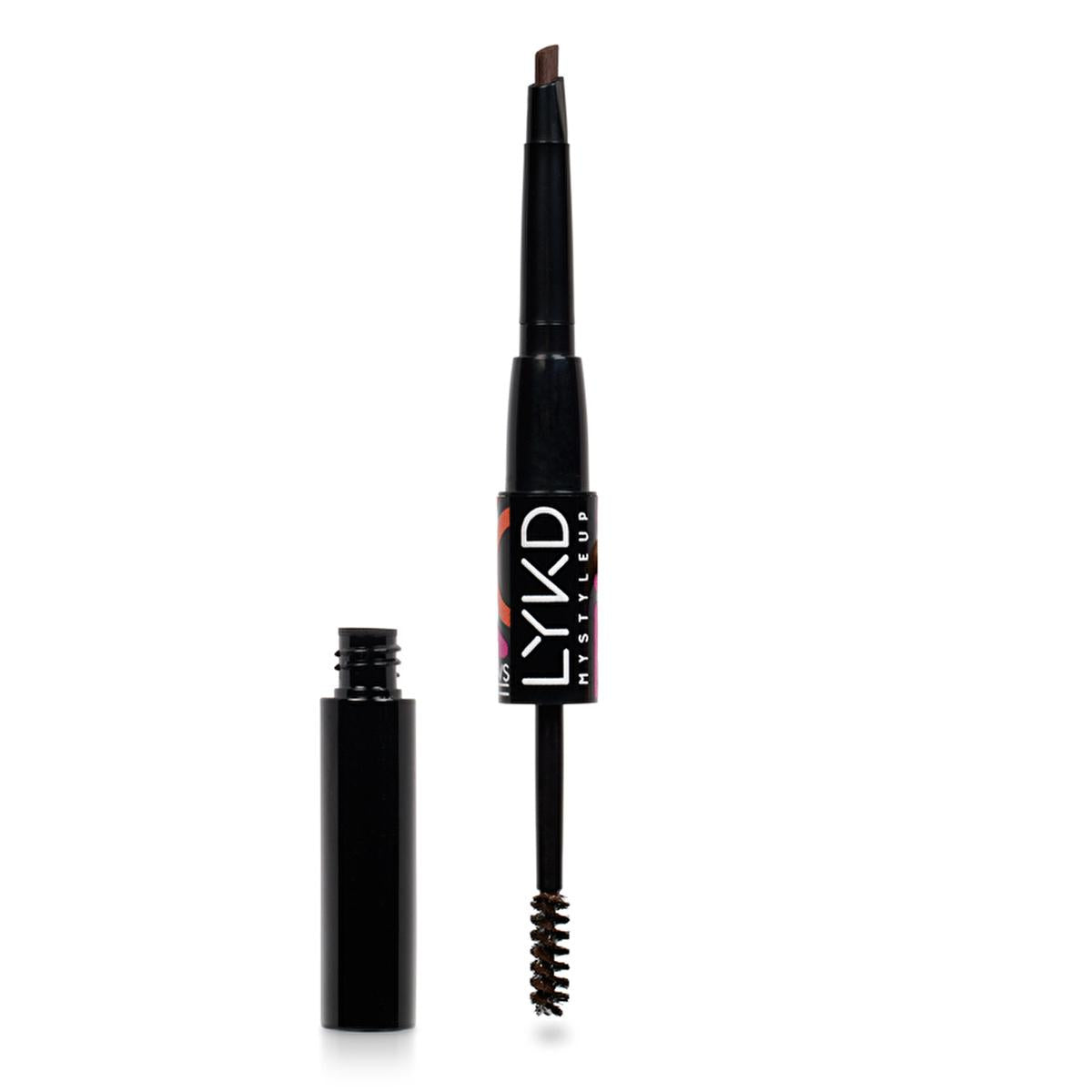 LYKD Double Sided Brow Kit Brunette 302 - Precise Eyebrow Grooming with Pencil & Mascara