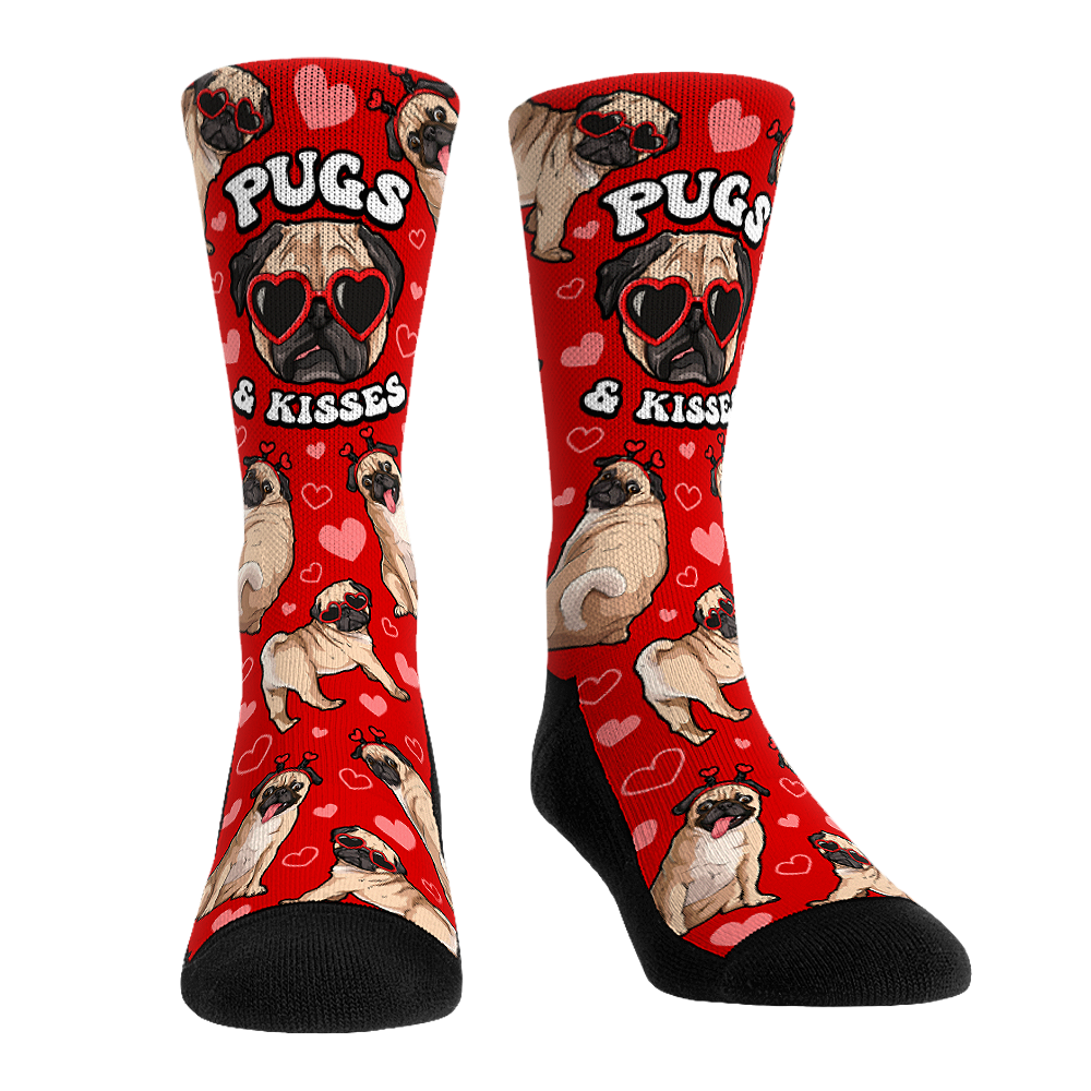 Rock 'Em Socks Rock 'Em Socks Valentine's Day - Pugs & Kisses — main product shot