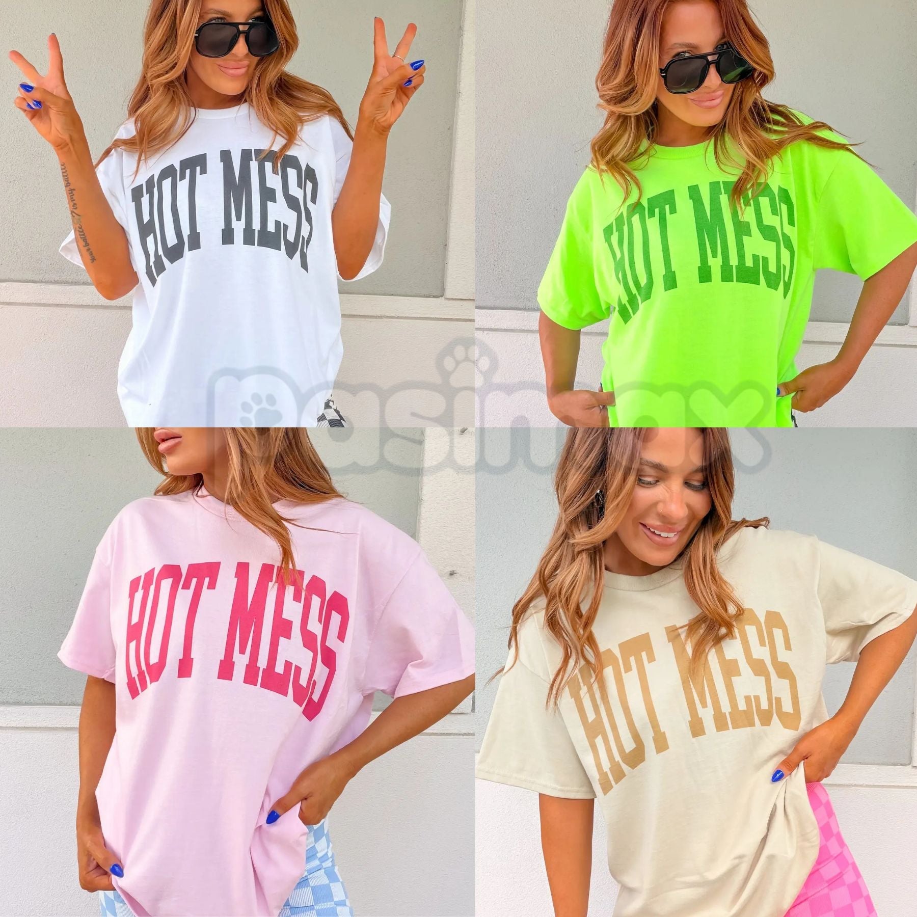 "Varsity Hot Mess" Funny Women's T-Shirt – Retro Collegiate Graphic Tee, Premium 100% Cotton Sarcastic Sports Top, Soft Lived-In Heavyweight Relatable Mom Shirt, Made in USA