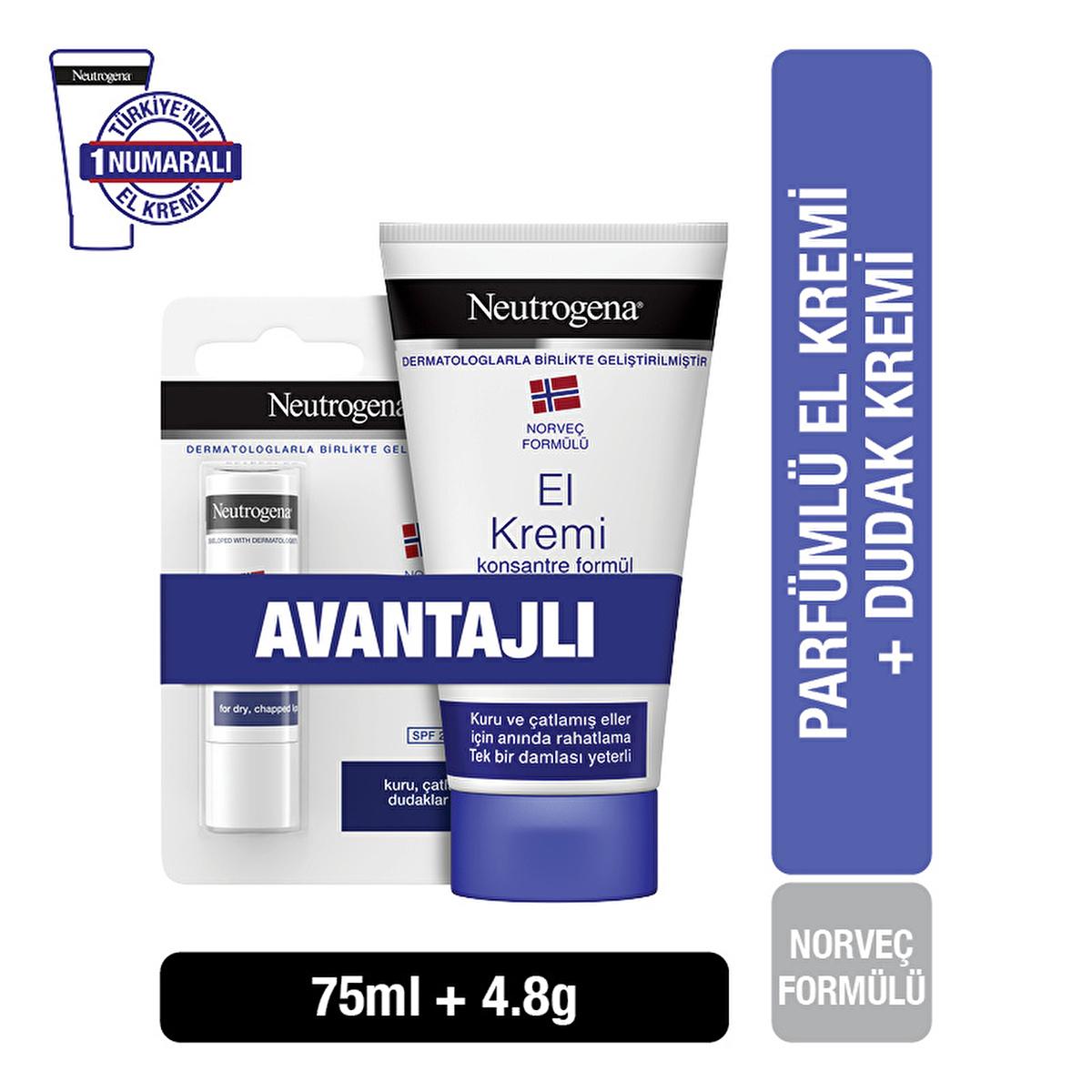 Neutrogena Norwegian Formula Hand Cream and Lip Balm Set - Moisturizing Dry Skin Relief