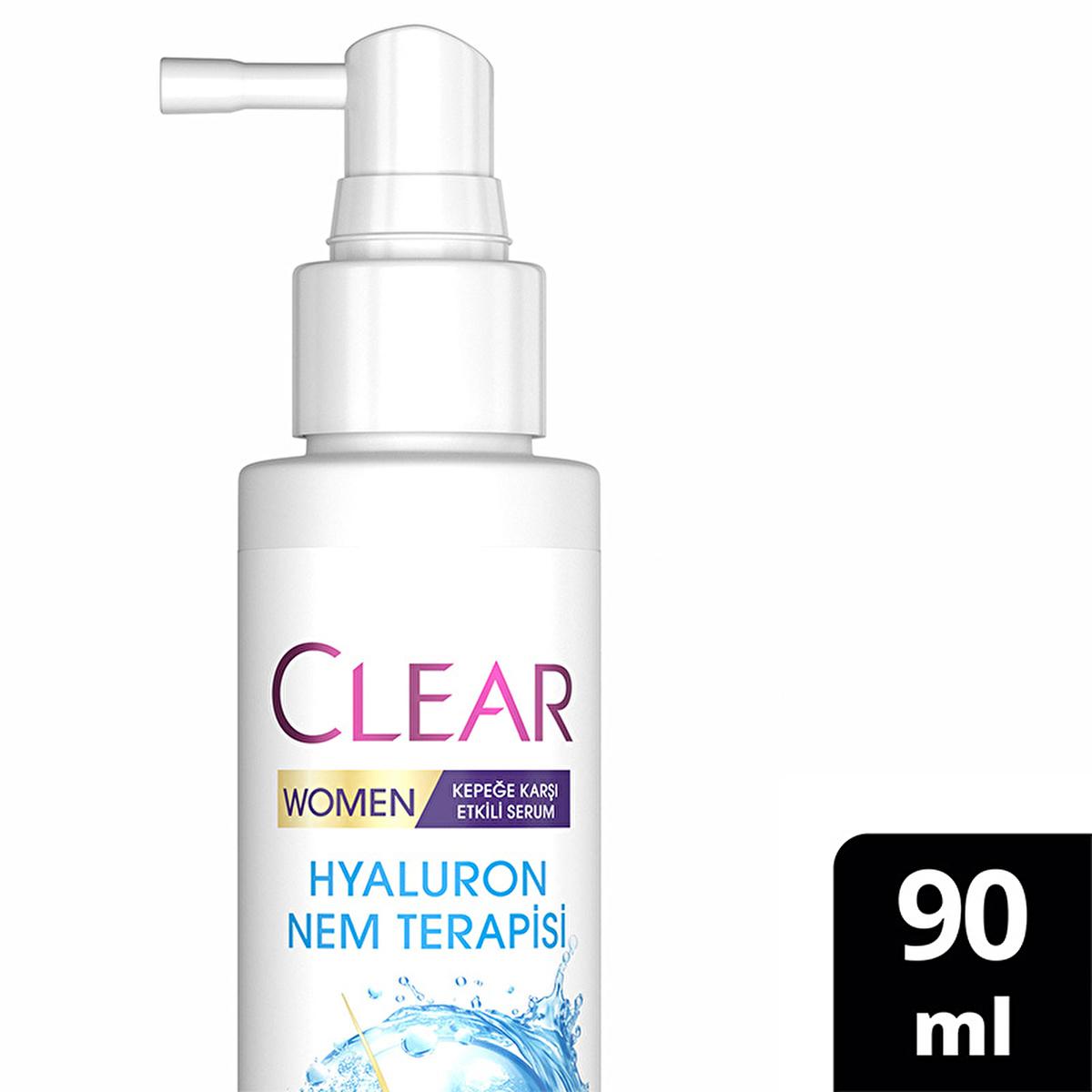 Clear Women Hyaluron Nem Terapisi Serum - 48 Hour Hydrating Anti-Dandruff Hair Serum for Dry Scalp