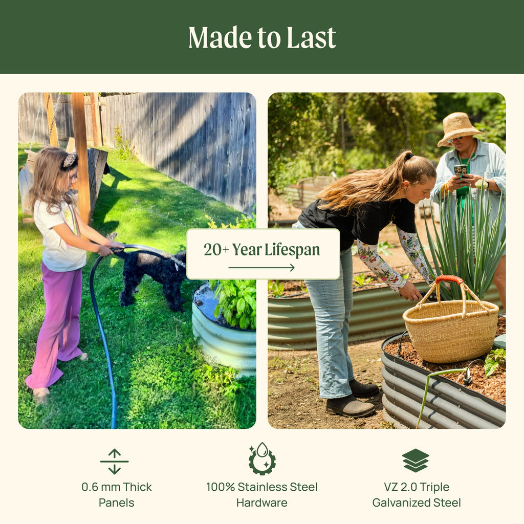 17" Tall 4 In 1 Small Modular Metal Raised Garden Bed Kit – Vego Garden, view 24