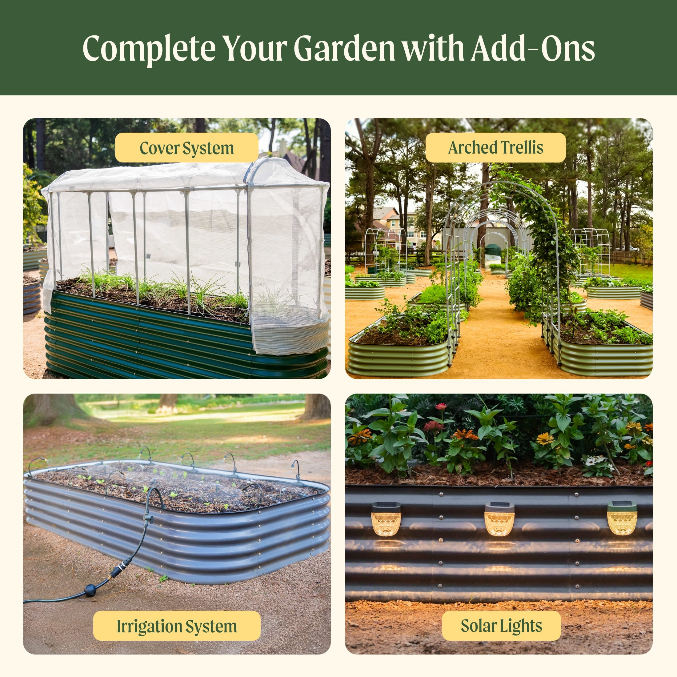 17" Tall 9 In 1 Large Modular Metal Raised Garden Bed Kit – Vego Garden, view 25