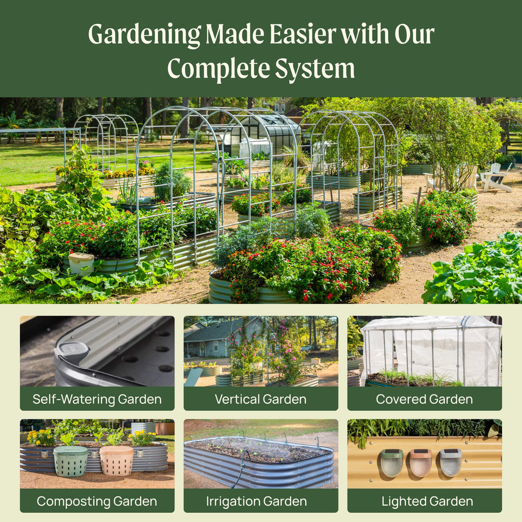 17" Tall 10 In 1 Jumbo Modular Metal Raised Garden Bed Kit – Vego Garden, view 12