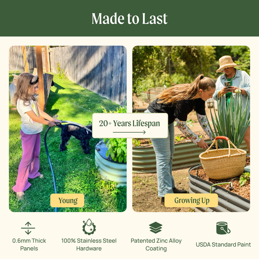 17" Tall 6 In 1 Medium Modular Metal Raised Garden Bed Kit – Vego Garden, view 11