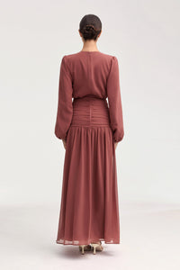 Randa Rouched Maxi Dress - Toasted Pecan