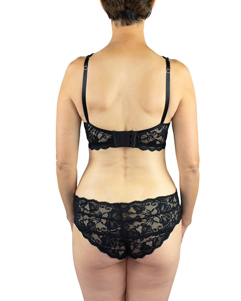 Everviolet Vela Wireless Bra, Black — side view